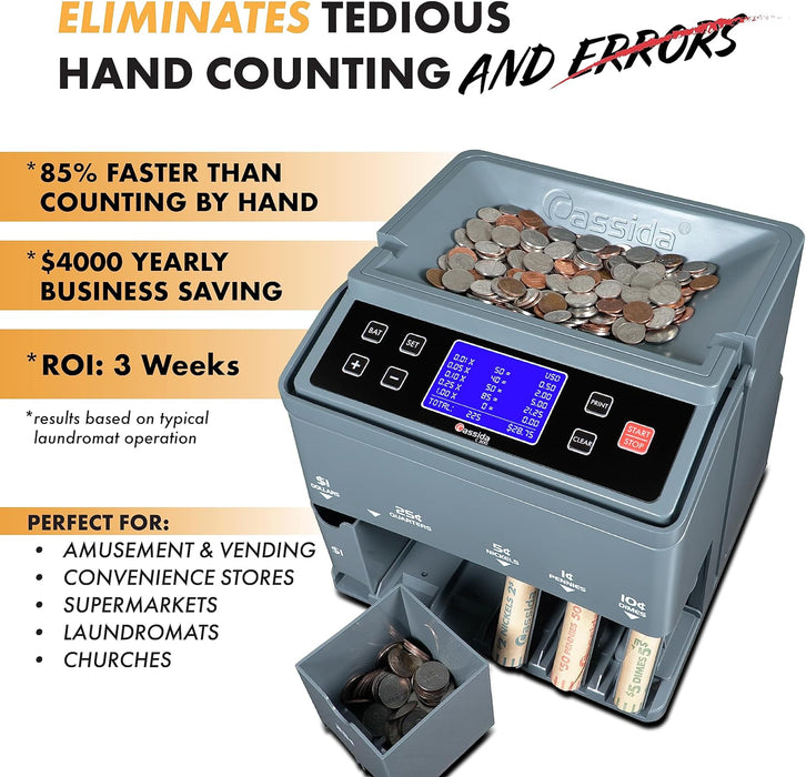High speed electronic coin sorter counter machine